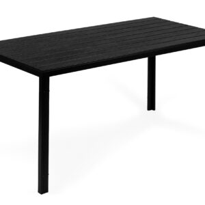 Stół ogrodowy 6-osobowy 156x78 cm polywood czarny ModernHome