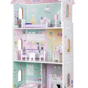 Drewniany domek dla lalek Rezydencja Jagodowa ECOTOYS