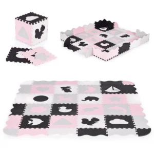 Mata piankowa z płotkiem puzzle suchy basen 36 elementów ECOTOYS