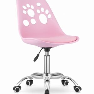 Krzesło biurowe PRINT różowe ekoskóra obrotowe chrom