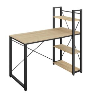 Biurko komputerowe z regałem 4 półki Dąb Sonoma ModernHome