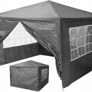 Namiot pawilon ogrodowy handlowy 3x3 m 4 ścianki szary MultiGarden