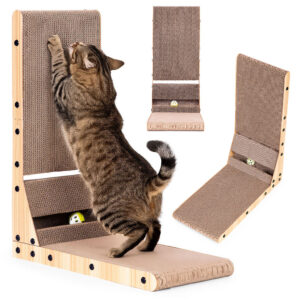 Drapak tekturowy dla kota narożny legowisko z zabawką Petsi