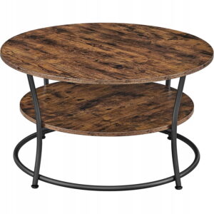 Okrągły stolik kawowy loft z półką 80cm LCT80BX