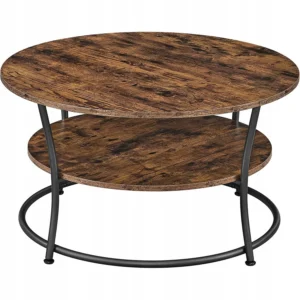 Okrągły stolik kawowy loft z półką 80cm LCT80BX