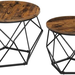 Zestaw stolików kawowych loft 2w1 okrągłe LET040B01V1