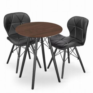 Zestaw stół i krzesła do małej kuchni jesion + czerń