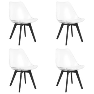 Komplet 4 krzeseł przezroczystych MARK