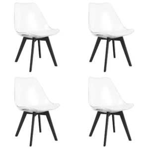 Komplet 4 designerskich krzeseł przezroczystych MARK