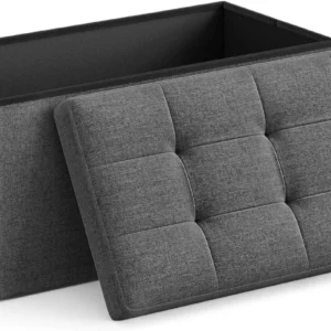 Duża pufa ze schowkiem 76 cm – Ciemnoszara OSKAR