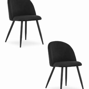 Zestaw 2 krzeseł welurowych czarnych BELLO