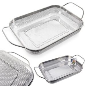 Cedzak kuchenny stalowy prostokątny na grilla Anett Orion