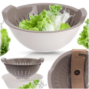 Zestaw cedzak kuchenny z miską 2w1 ELA 3L beżowy Orion