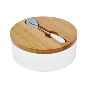 Cukiernica ceramiczna z łyżeczką i bambusową pokrywką Konighoffer