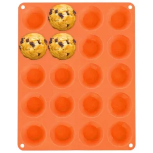 Forma do 20 mini muffinek silikonowa pomarańczowa Orion Sillinie