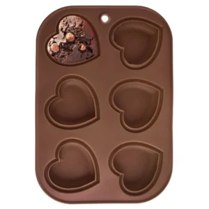 Forma do muffinek silikonowa serce brązowa 6 szt. Orion Sillinie