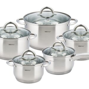 Zestaw garnków stalowych 10 el. z miarką Kinghoff KH-4449