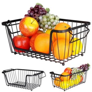 Koszyk na owoce metalowy czarny Skrzynka Vilde 229056