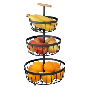 Patera na owoce 3-poziomowa czarna 55cm Brunbeste BB-3437