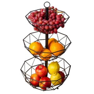 Patera na owoce 3-poziomowa czarna 53cm Brunbeste BB-3439