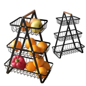 Koszyk na owoce 3-poziomowy z drewnianą rączką Brunbeste BB-3415