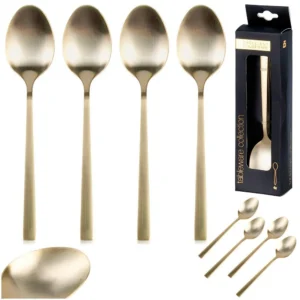 Łyżeczki do herbaty złote satynowe 4 szt. Excellent Houseware