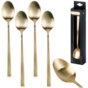 Łyżeczki koktajlowe długie złote satynowe 4 szt. Excellent Houseware