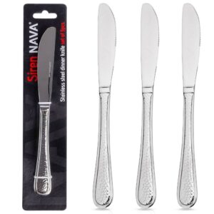 Noże stołowe Siren 3 szt. młotkowane Nava 10-121-032