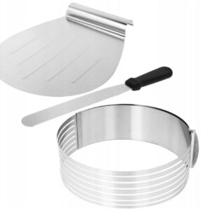 Obręcz do krojenia tortu z nożem i łopatką 3 el. Brunbeste BB-1548