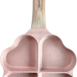 Patelnia serca do naleśników i jajek 4 otwory różowa Klausberg KB-7820