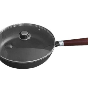 Patelnia żeliwna głęboka 30cm z pokrywą Krisberg KS-2568