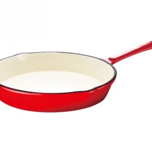 Patelnia żeliwna emaliowana 25cm czerwona Kinghoff KH-2262