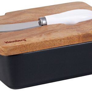 Maselniczka porcelanowa z nożykiem czarna Klausberg KB-7784