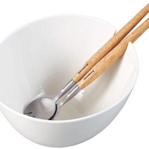 Miska porcelanowa do sałatek z łyżkami 23,5cm Klausberg KB-7787