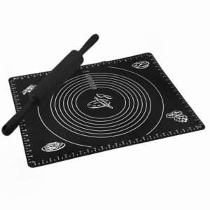 Zestaw stolnica silikonowa + wałek Tadar Silico 50x40cm Czarny