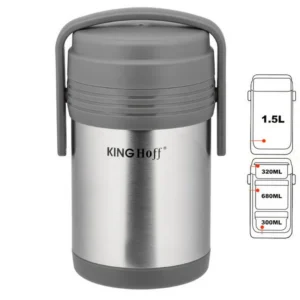 Termos obiadowy 1,5L z 3 pojemnikami Kinghoff KH-4075