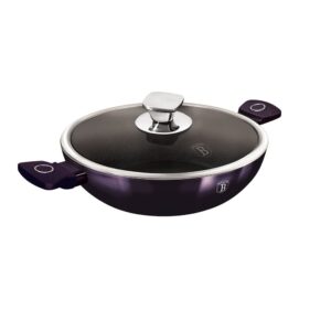 Wok tytanowy 30cm z pokrywką Purple Eclipse Berlinger Haus BH-7114