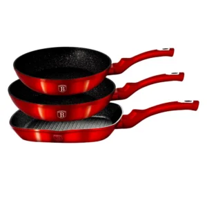 Zestaw Patelni Berlinger Haus Metallic Burgundy BH-1289-N z Grillową