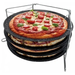 Zestaw 4 Form do Pizzy ze Stojakiem Kinghoff KH-1553