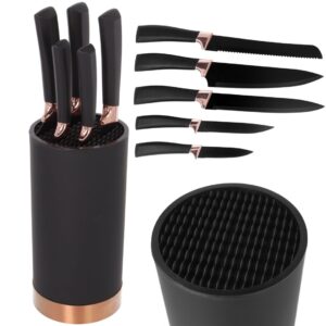 Zestaw Noży w Bloku Brunbeste BB-3776 Black/Rose Gold