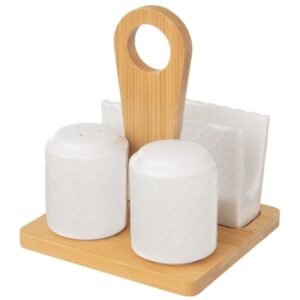 Zestaw do Soli i Pieprzu Whiteline Orion 153692 z Serwetnikiem