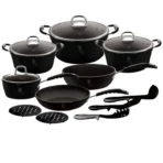 Profesjonalny zestaw garnków 15 elementów Berlinger Haus Black Professional Line BH-6129 indukcja