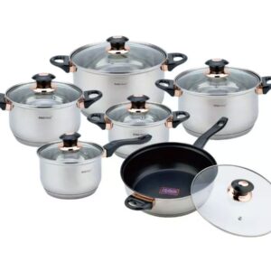 Zestaw Garnków Stalowych Kinghoff KH-1767 Rose Gold 12 el.