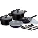 Luksusowy zestaw garnków tytanowych 12 el Berlinger Haus Monaco BH-7097 czarny mat rosegold