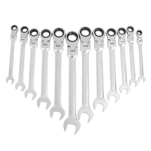 komplet kluczy płasko oczkowych z grzechotką